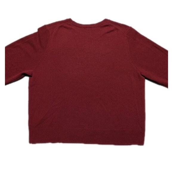 Quince 100% Cashmere Crewneck Sweater Women’s XL Red Burgundy Soft Luxury Knit - Picture 3 of 9